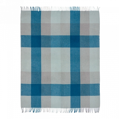 3Картинка Плед House of Juniper Block Check Herringbone Natural Teal